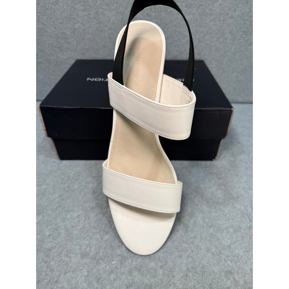 French Connection Dakota-S Sandal 11 White New Block Heel Slingback Box Office - Picture 8 of 16